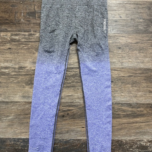 Gymshark Gray Purple Ombre Workout Leggings Pants - Picture 1 of 7